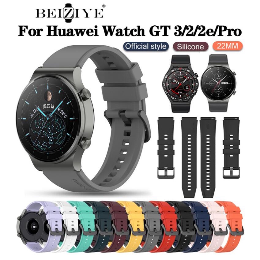 สายนาฬิกาข้อมือซิลิโคน 22 มม. แบบเปลี่ยน สําหรับ Huawei Watch Gt2 Gt2 Pro Gt2 SE Gt3 Pro