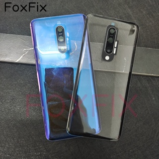 Foxfix ฝาครอบแบตเตอรี่ด้านหลัง แบบใส พร้อมสติกเกอร์กาว แบบเปลี่ยน สําหรับ Oneplus 7 7T Pro