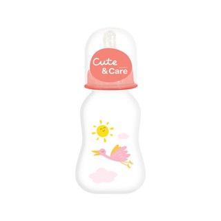 คิวท์แอนด์แคร์ ขวดนมทรงถั่ว ชมพู 4 ออนซ์CUTE AND CARE FEEDING BOTTLE PINK 4 OZ