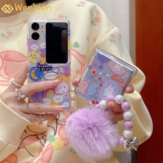 Wenwen เคสโทรศัพท์มือถือแฟชั่น ลายฉลากกระต่าย สามชิ้น สําหรับ OPPO Find N2