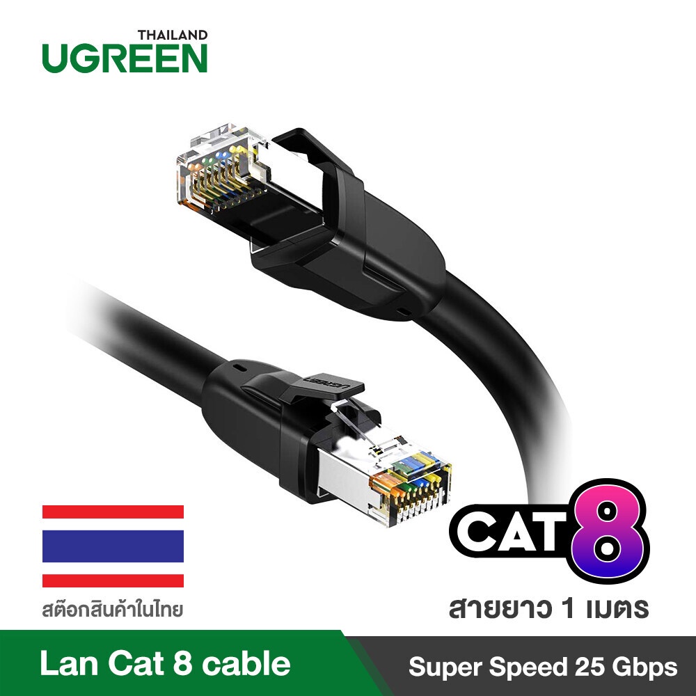 UGREEN สายแลน Cat 8 Ethernet Patch Cable Gigabit RJ45 รุ่น 80429 ยาว 1M