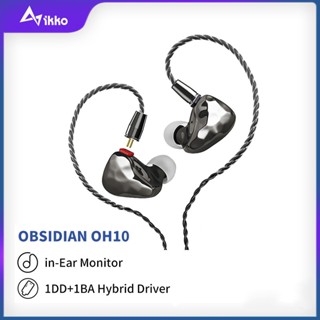 Ikko OH10 ชุดหูฟังอินเอียร์ แบบมีสาย HIFI IEM 1BA+1DD