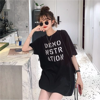 Korean เสื้อ DEMO -Oversize- สีสดใส สไตล์เกาหลีน่ารัก เสื้อยืดนิ่ม แขนสั้นแฟชั่น เนื้อผ้าดี T6655