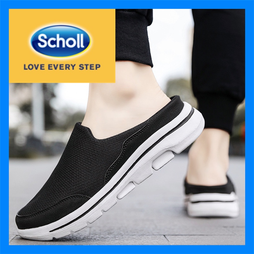 Scholl  รองเท้ากีฬา Scholl ส้นแบน แบบสวม ขนาดใหญ่ สไตล์เกาหลี สําหรับผู้ชาย ไซซ์ EU 45 46 47 48