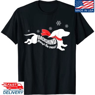 Dachshund Through The Snow Doxie Dog Lovers Christmas Gift T-Shirt X-Mas Tee_02