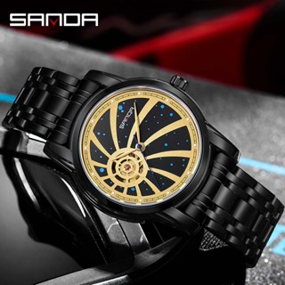 Sanda Official Star Sky นาฬิกาข้อมืออัตโนมัติ เรืองแสง สําหรับผู้ชาย SD7004-9