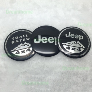 สติกเกอร์โลโก้อลูมิเนียมอัลลอยด์ 56.5 มม. สําหรับติดตกแต่งล้อรถยนต์ Jeep จํานวน 4 ชิ้น