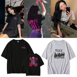 สองครั้งเสื้อยืด4TH WORLD TOUR Ⅲ คุณภาพสูงแฟน Kpop TeesS-5XL