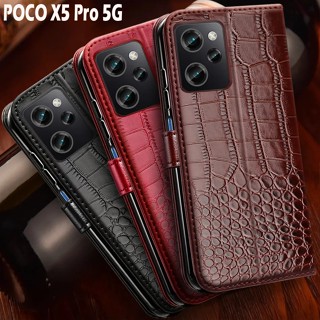 เคสโทรศัพท์มือถือ แบบฝาพับ พร้อมช่องใส่บัตร สําหรับ Xiaomi Poco X5 Pro Poco X5 Pro X 5 Pro 5G X5 Pro