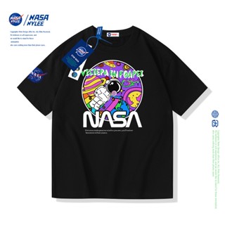 เสื้อยืดใหม่ เสื้อยืดแขนสั้น ผ้าฝ้าย พิมพ์ลาย Nasa แฟชั่นฤดูร้อน สําหรับผู้ชาย และผู้หญิง ยืดคอกลม national