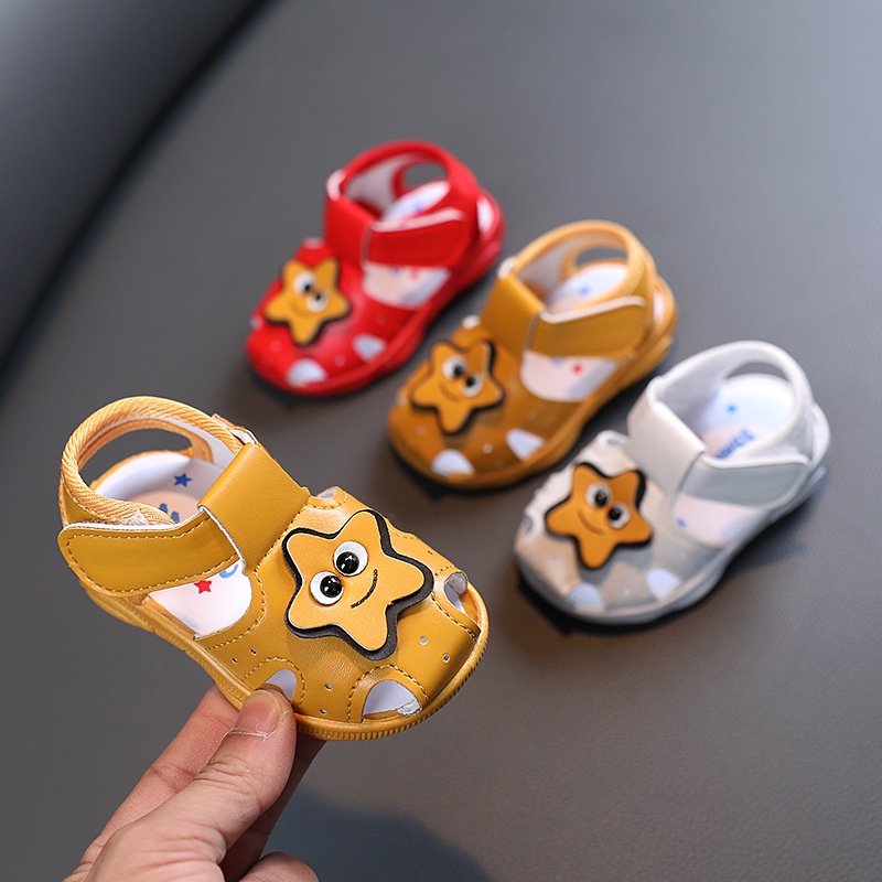 รองเท้าแตะยางนิ่ม รูปปลาดาวน่ารัก มีเสียง สําหรับเด็กวัยหัดเดิน