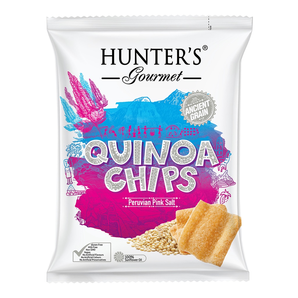 ฮันเตอร์ควินัวชิพรสเกลือ HUNTERS 75 กรัมQUINOA CHIPS PERUVIANPINKSALT75