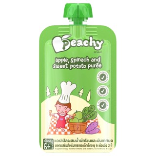 พีชชี่ แอปเปิลผสมน้ำผักโขมและมันทศบด110กPEACHY APPLESPINACH SWEETPOTATOPUREE110G