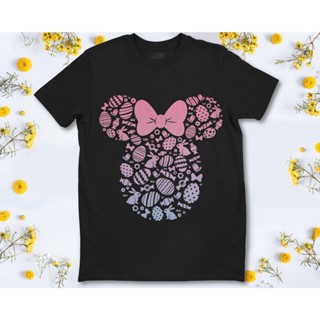 oversize T-shirt เสื้อยืด พิมพ์ลาย Disney Minnie Mouse ไล่โทนสีชมพู สําหรับผู้ชาย และผู้หญิง S-5XL