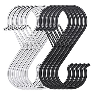 10pcs Multifunctional Bathroom Kitchen Pan Closet With Safety Buckle Clothes Pot Rack Hanging Plants S Shaped Hook