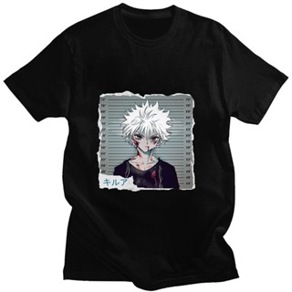 【เสื้อยืดผ้าฝ้าย 100%】เสื้อยืดแขนสั้น ผ้าฝ้าย พิมพ์ลายการ์ตูนอนิเมะ Hunter X Hunter Killua Zoldyck ทรงหลวม โอเวอร์ไซซ์