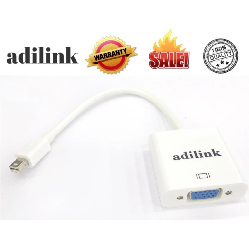Mini Display Port to VGA Male to Female Adapter Cable For Mac Macbook Pro Air adilink ราคา ถูกที่สุด ดีลบีเคเค