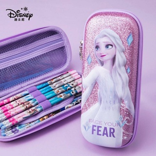 Disney Frozen 3D Large Capacity Stationery Box Childrens Pencil Case Womens Anti-Pressure Drop-Resistant EVA Lead iN9d