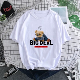 T-SHIRT PEREMPUAN LELAKI BAJU NO BIG DEAL TEDDY BEAR T-SHIRT WOMEN MEN KAIN COTTON/Wanita/Oversize/Plus Size Tee_02