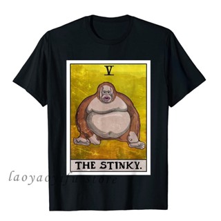 Kawaii Th Stinky Meme Tarot Card Uh Oh Stinky Monkey TShirt Funny Graphic Tshirts Women Men Oversized T Shirt Men C_02