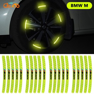 GTIOATO สำหรับ BMW M ดุมรถ แถบสะท้อนแสง สติ๊กเกอร์รถยนต์ สติ๊กเกอร์ติดขอบล้อ สติ้กเกอร์สะท้อนแสง สะท้อนแสง เขียว สติกเกอร์ตกแต่งรถยนต์ สติกเกอร์เรืองแสง สติกเกอร์ติดรถยนต์ สำหรับ BMW G20 F30 M2 2 F10 X2 E90 X1 E46 E36 M6 E39 X3 E60 E30 1 520I 330I 6 7 730