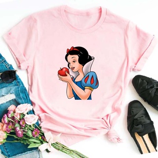 Vintage Couple Tops-Snow White Cartoon Printed T-Shirt Tshirt Candy Prince And Princess Summer Women Comfortable Sl_03