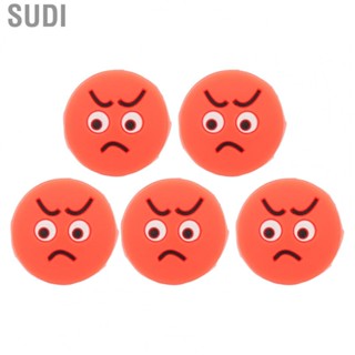 Sudi Tennis Racket Vibration Dampener  Orange Red Funny Angry Expression Shock Absorber for Exercise