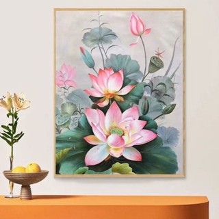 Nong Yang 【30*40 ซม.】ภาพวาดสีน้ํามัน ระบายสีตามตัวเลข รูปดอกไม้ ไร้กรอบ DIY สําหรับผู้ใหญ่ ของขวัญ