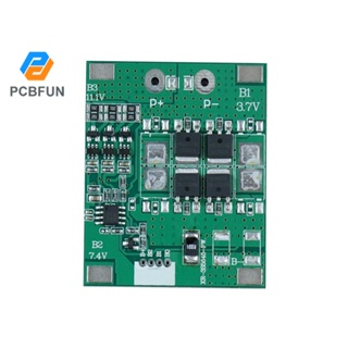 บอร์ดป้องกันแบตเตอรี่ลิเธียม PCB 3S 11.1V 12A พร้อมบาลานซ์ 18650 Li-ion