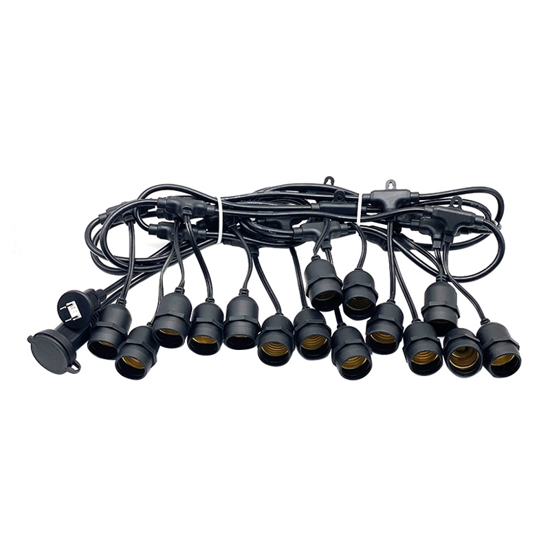 ขั้วกันน้ำไฟระย้า E27 LUZINO รุ่น SL-DC01/5 ขนาด 5 ม.15 ขั้ว สีดำ