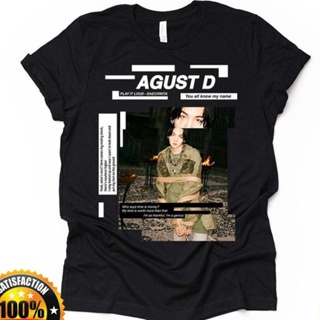 oversize T-shirt เสื้อยืดแขนยาว มีฮู้ด ลายศิลปินเกาหลี Tshir Agust D Daechwita สําหรับผู้ชาย RC113 2022 S-5XL