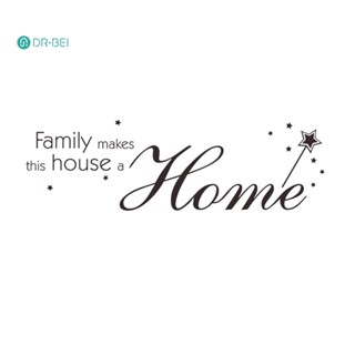 Dr BEI สติกเกอร์วอลเปเปอร์ ลายตัวอักษร Family Home สําหรับตกแต่งผนังบ้าน ห้องนั่งเล่น