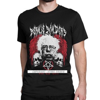 2023เสื้อยืดผ้าฝ้าย พร้อมส่ง เสื้อยืดแขนสั้น พิมพ์ลาย Free Ship Feel The Bern Heavy Metal Bernie Sanders หลากสี สําหรับผ