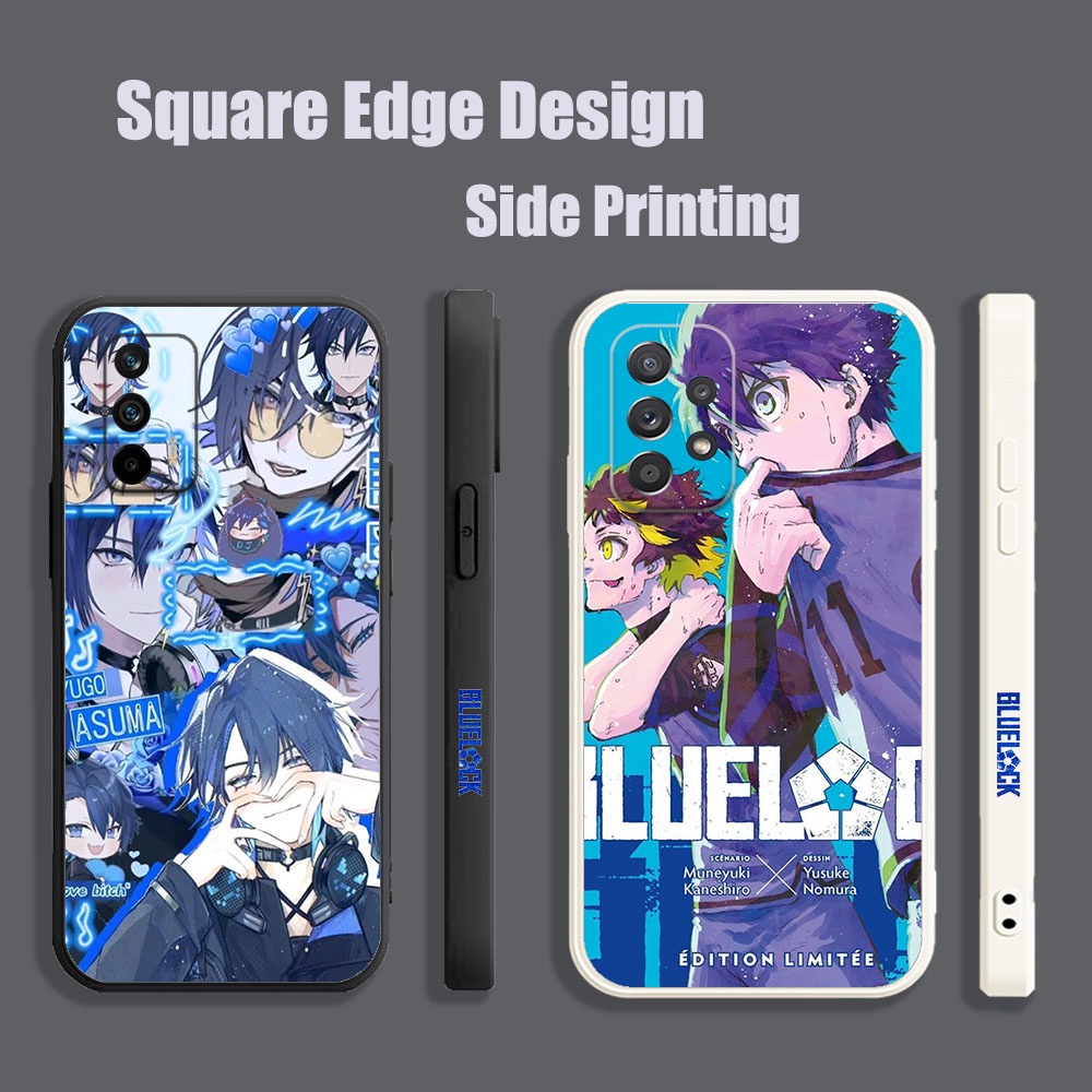 ปลอกสําหรับ infinix Smart 5 4 Hot 9 11 Play Note 10 12 G96 Lite Pro Blue Lock แผนภูมิอะนิเมะ WSH04 เคสโทรศัพท์ขอบสี่เหลี่ยม