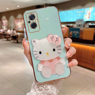 เคสโทรศัพท์มือถือแบบกระจก ชุบไฟฟ้า ลาย KT 3D หรูหรา สําหรับ Vivo Y76 Y77 5G Y1s Y91c Y91 Y91i Y93 Y95 Y85 Y79 Y65 Y66 Y67 Y71 V9 V7 Plus V5s V5 Lite