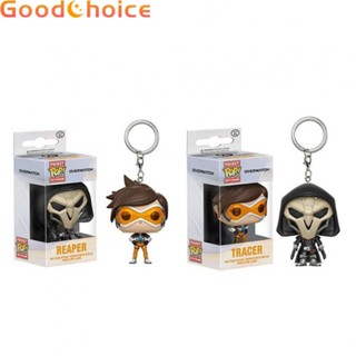 【Good】Funko Pop Keychain Overwatch Action Figure Keyring Toy Reaper Tracer Desktop Decoration  Birthday Present【Ready Stock】