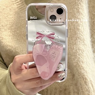 Ins ใหม่ เคสป้องกันโทรศัพท์มือถือกระจก ลายรองเท้าบัลเล่ต์ กันกระแทก สําหรับ Apple Iphone 14promax 13 12 11 14pro 13promax 13