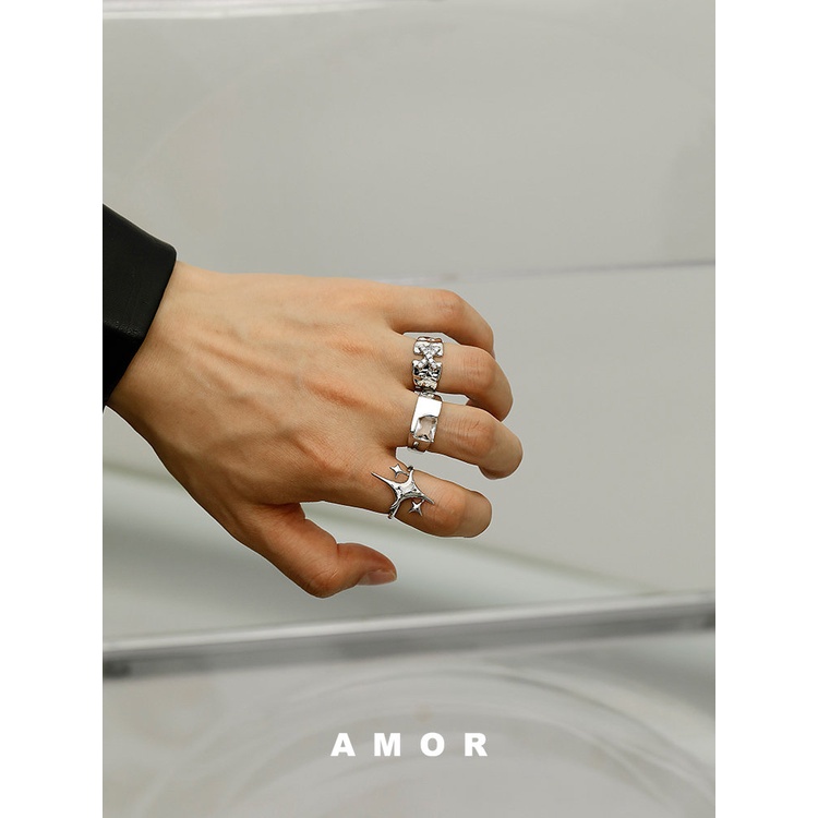 ชุดแหวนแฟชั่น ปรับขนาดได้ เหมาะกับคู่รัก สําหรับผู้ชาย และผู้หญิง - รูปที่ 4