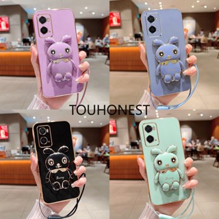 เคส Oppo F5 Plus เคส Oppo F7 เคส Oppo A17 เคส Oppo A16K เคส Oppo A16E Case Oppo A36 Case Oppo A76 Case Oppo A91 A96 Case Oppo A97 F9 Pro Case Oppo F5 Youth Case Oppo A7X Case New Cute Rabbit Bracket Mobile Phone Cover Case With Rope ใหม่ กระต่ายน่ารัก