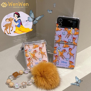 Wenwen เคสโทรศัพท์มือถือแฟชั่น ลาย Bambi สามชิ้น สําหรับ Samsung Z Flip4 Z Flip3