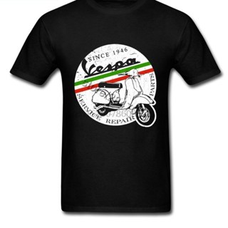 เสื้อยืดแขนสั้น พิมพ์ลาย Vespa T สไตล์วินเทจ อิตาลี ของขวัญวันพ่อ สําหรับผู้ชาย