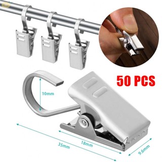 【VARSTR】50 X Stainless Steel Curtain Clips For Curtain Photos Decoration Wire Holder Set