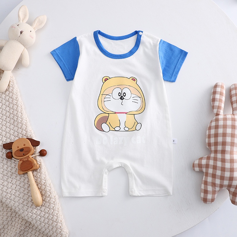 Fast Shipping 59-90 ซม.เด็กการ์ตูน Jumpsuit บางแขนสั้นทารกแรกเกิด Jumpsuit เด็กวัยหัดเดินผ้าฝ้ายแท้ Romper
