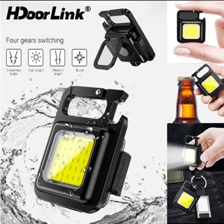 Hdoorlink พวงกุญแจไฟฉาย Led 4 โหมด กันน้ํา แบบพกพา สําหรับเดิน ตั้งแคมป์ เดินป่า