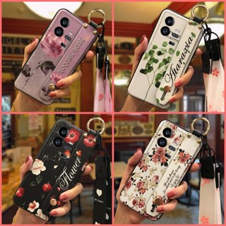 Soft Case New Arrival Phone Case For VIVO IQOO11 Pro/V2254A Dirt-resistant Wristband cartoon Silicone armor case Flower