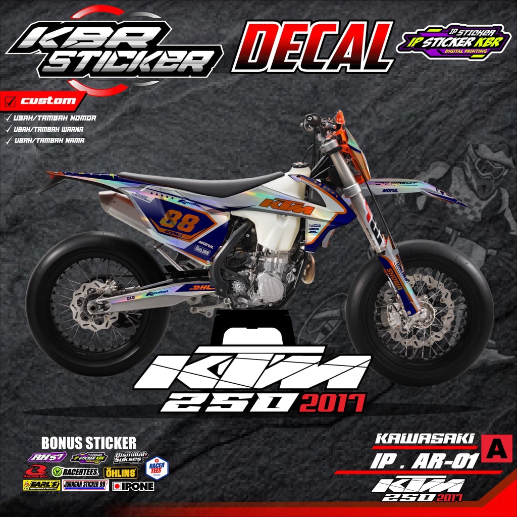 DECAL STICKER KTM 250 2017- LAST VARIATION STICKER DECAL KTM 250 2017 IP AR.01
