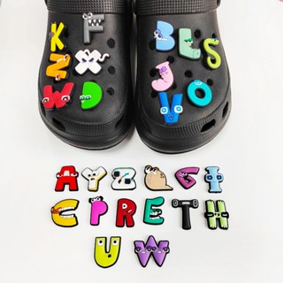 CROCS Jibbitz ตัวอักษร A-Z น่ารัก อุปกรณ์เสริม สําหรับตกแต่งรองเท้าเด็ก