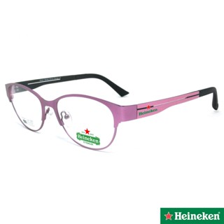 Heineken ไฮเนเก้น แว่นตา HE-91502 สีชมพู วัสดุ TR90 + Stainless Steel ขาข้อต่อ Hinge legs Glasses Eyewear รับตัดเลนส์