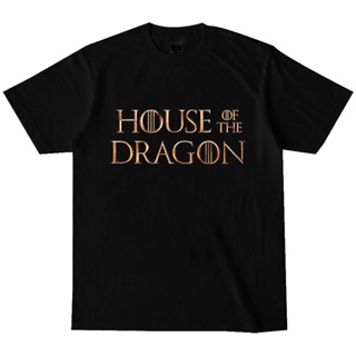  เสื้อยืดคอกลม พิมพ์ลาย House of the Dragon สีดํา สําหรับผู้ชาย และผู้หญิง MXFM