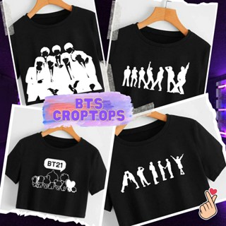 BTS CROPPED TOPS BTS Minimalist Black Croptops Vinyl Print Bangtan Sonyeondan ARMY Tops_09